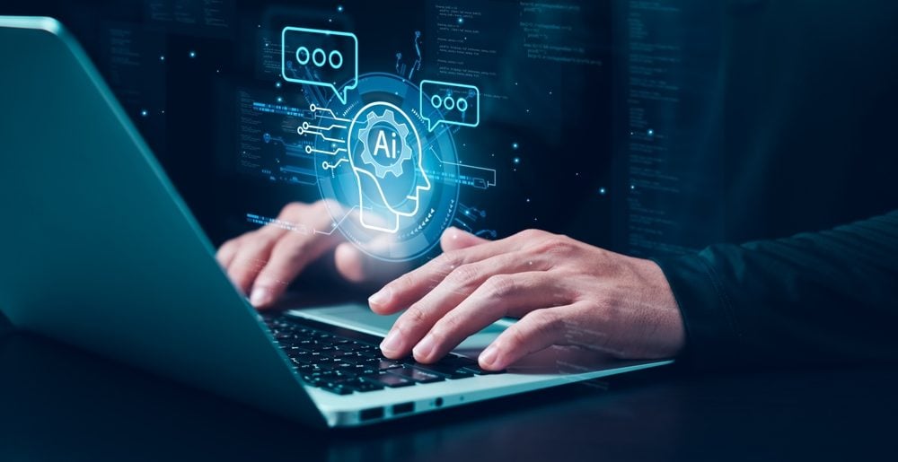 Concept person working with artificial intelligence